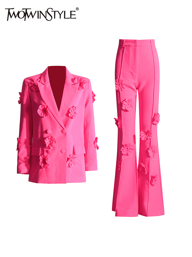 Women'S Formal Wear Suits - TWOTWINSTYLE Spliced Appliques Elegant Set For