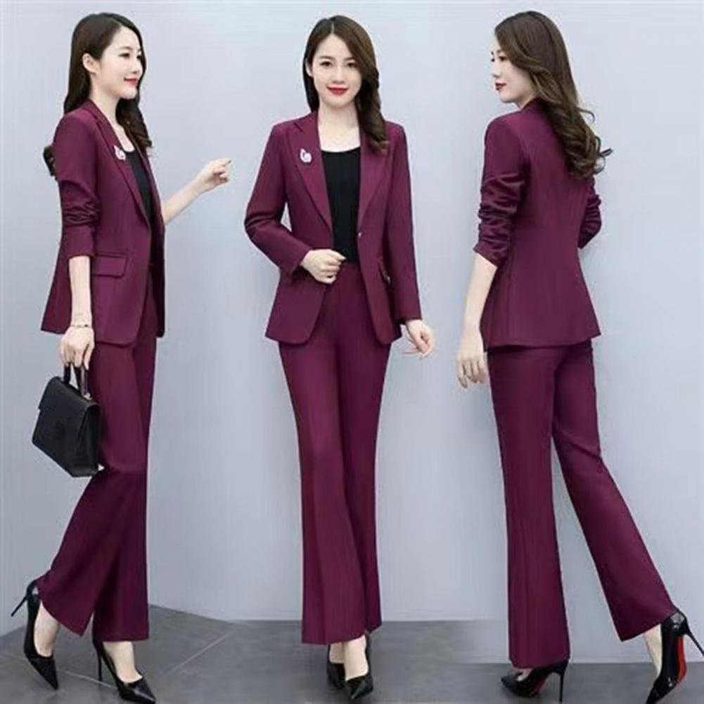 Women'S Formal Wear Suits - 2 Pcs/Set Lady Formal Coat Pants