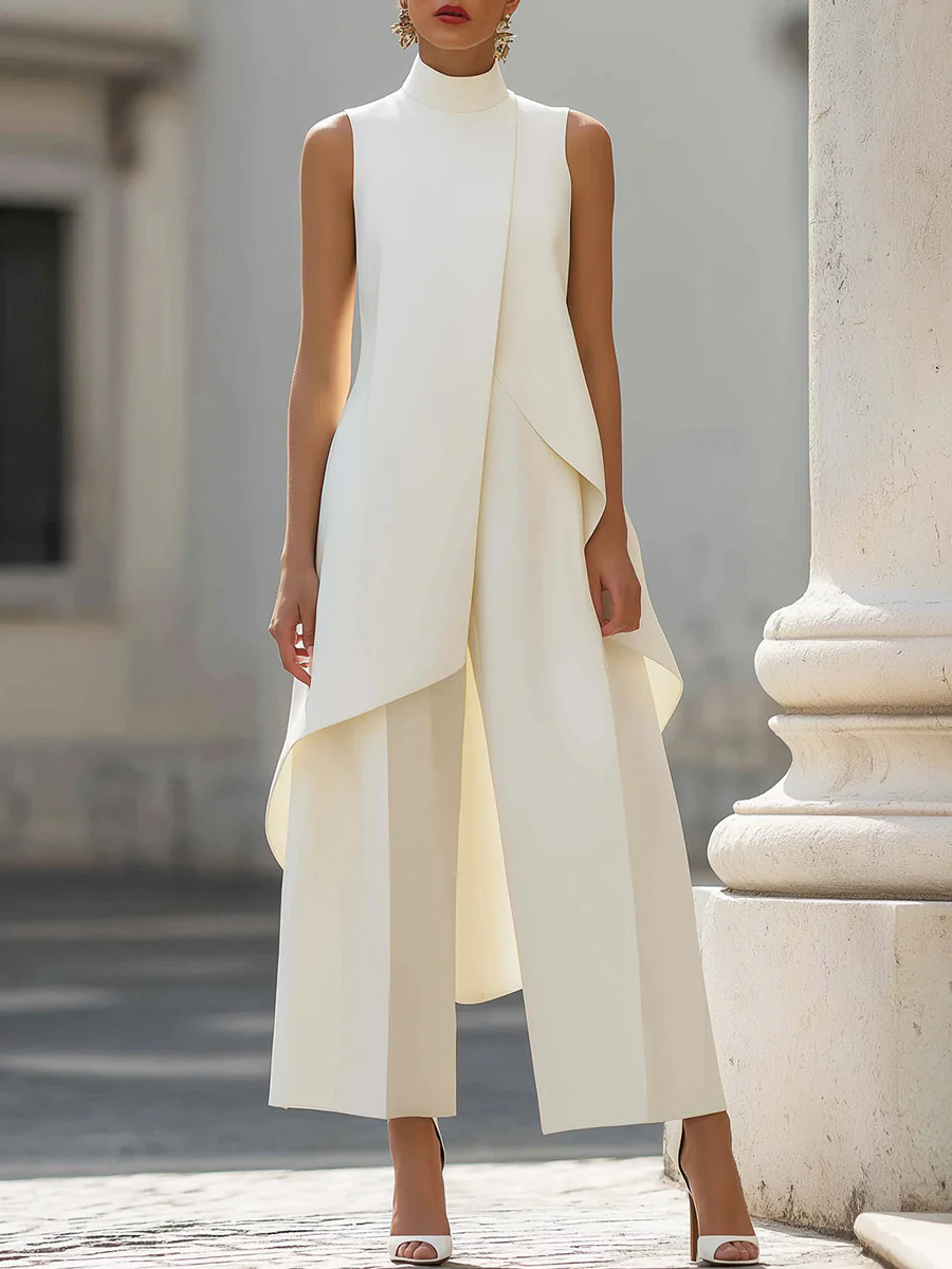 Women'S Formal Wear Suits - Women's Solid Color Two Piece Sleeveless