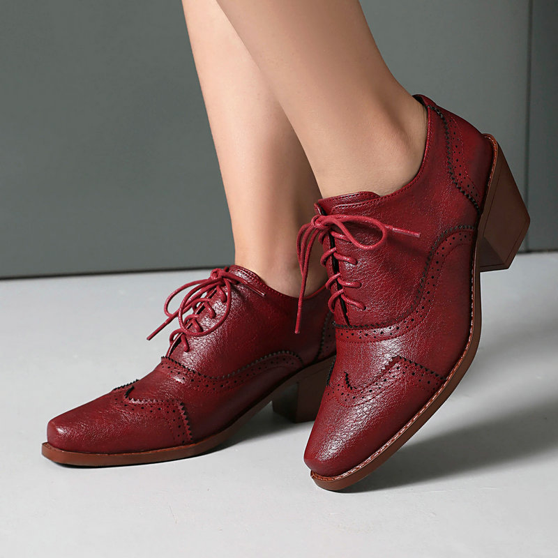 Women Oxford Shoes Point Toe W - Pump Heel Block recension och pris