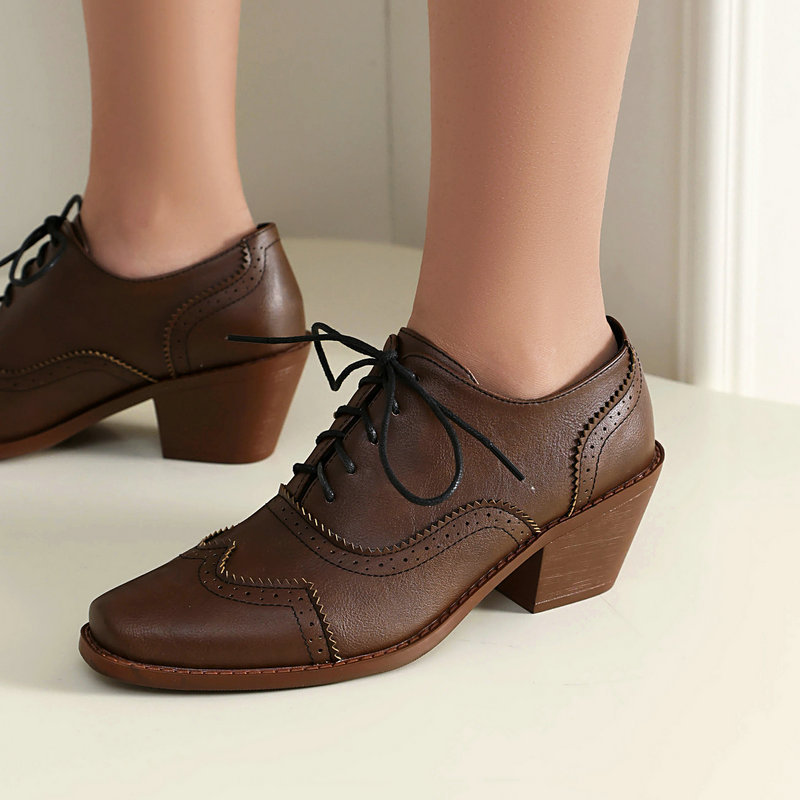 Women Oxford Shoes Point Toe W - Pump Heel Block recension och pris
