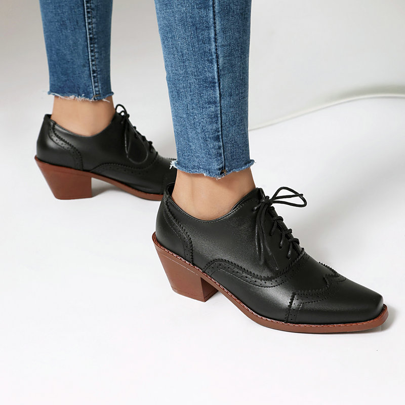 Women Oxford Shoes Point Toe W - Pump Heel Block recension och pris