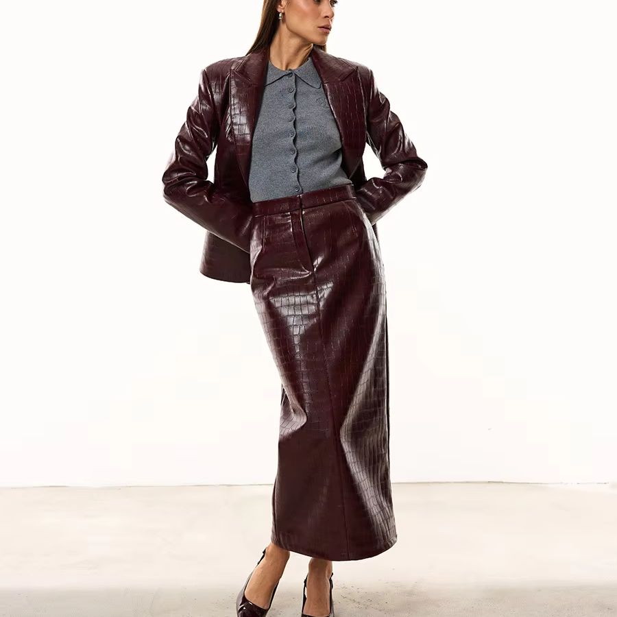 IG Women Burgundy Croc Faux Le - Women'S Formal Wear Suits recension och pris