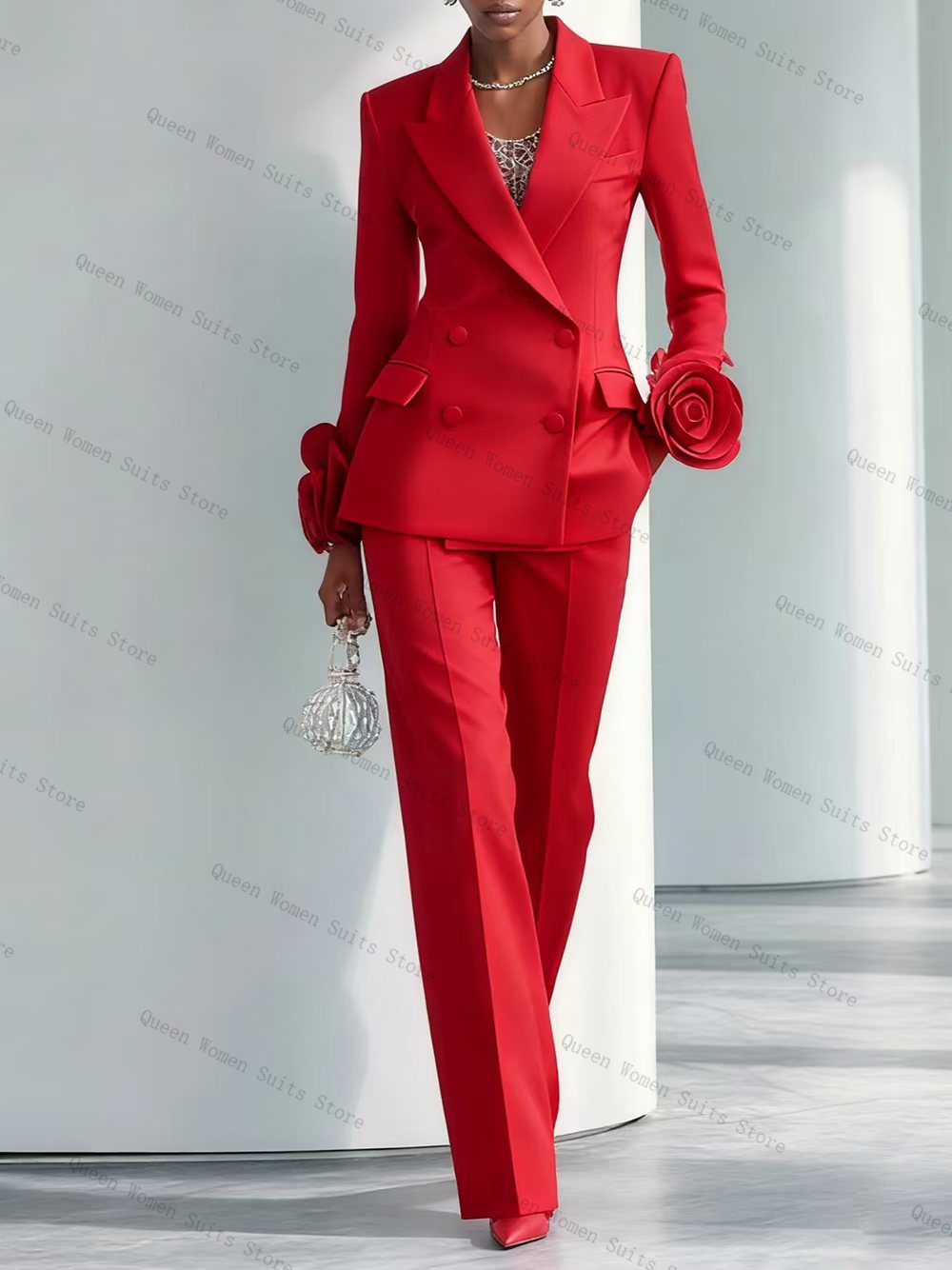 Luxury Red Women Suit Set 2 Pc - Women'S Formal Wear For A Wedding recension och pris