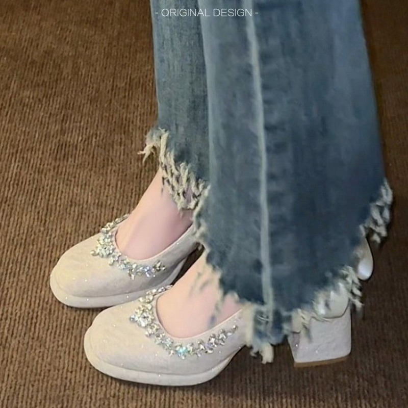 French Mary Jane Block Heel Pu - Pump Heel Block recension och pris