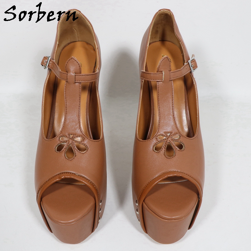Sorbern Brown Matte Women Pump - Pump Heel Block recension och pris