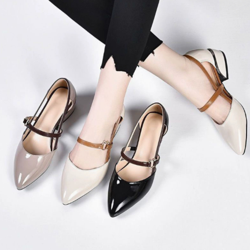 Women Two Tone Slingback Shoes - Pump Heel Block recension och pris
