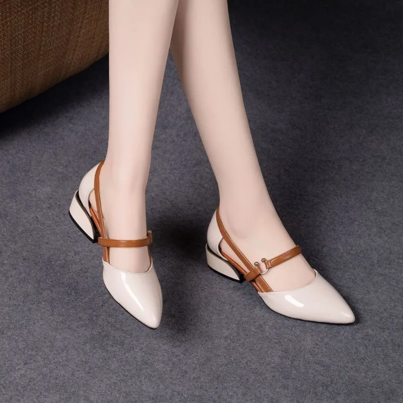 Women Two Tone Slingback Shoes - Pump Heel Block recension och pris